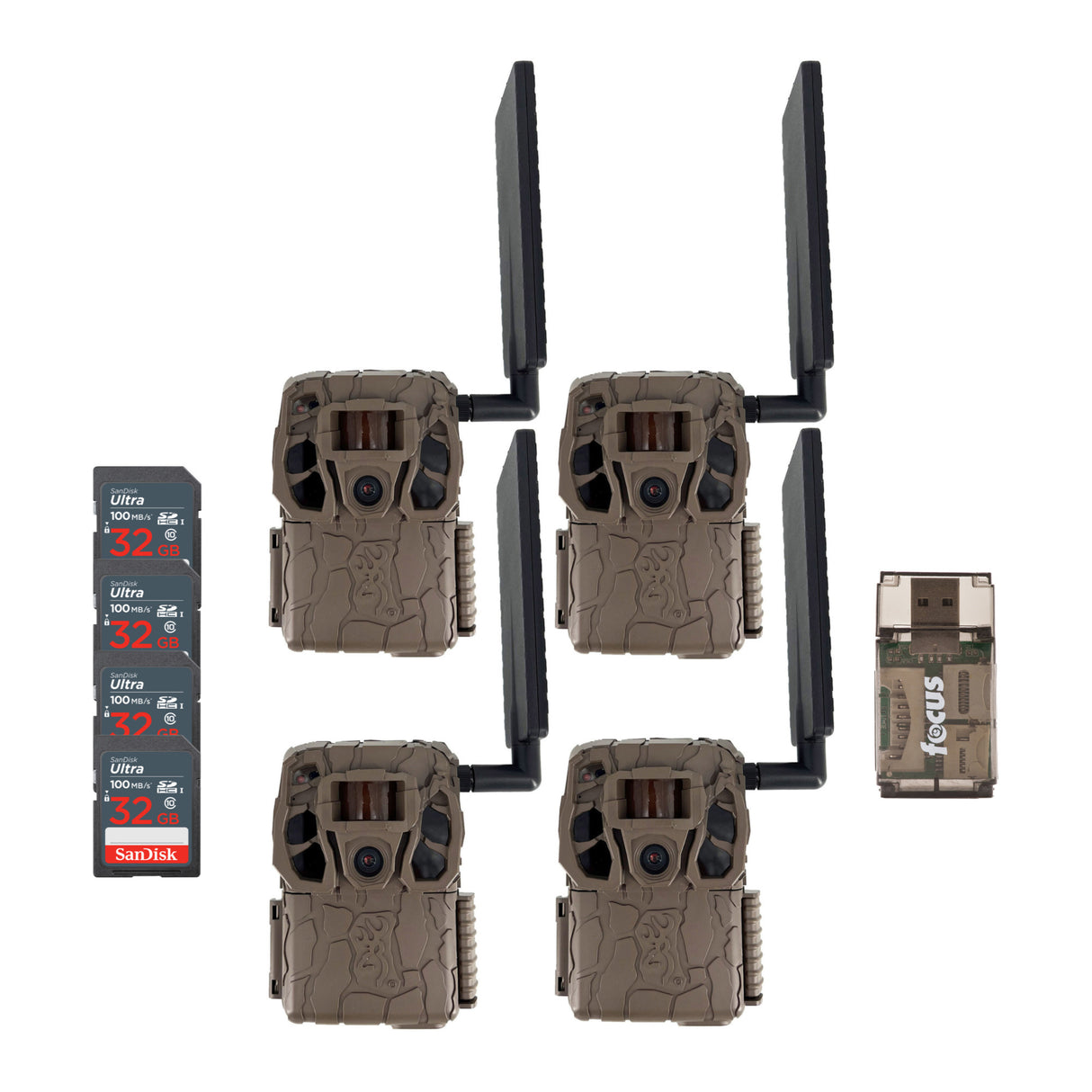 Browning Trail Camera Defender Wireless Vision Pro HD Livestream Bundle (4-Pack)