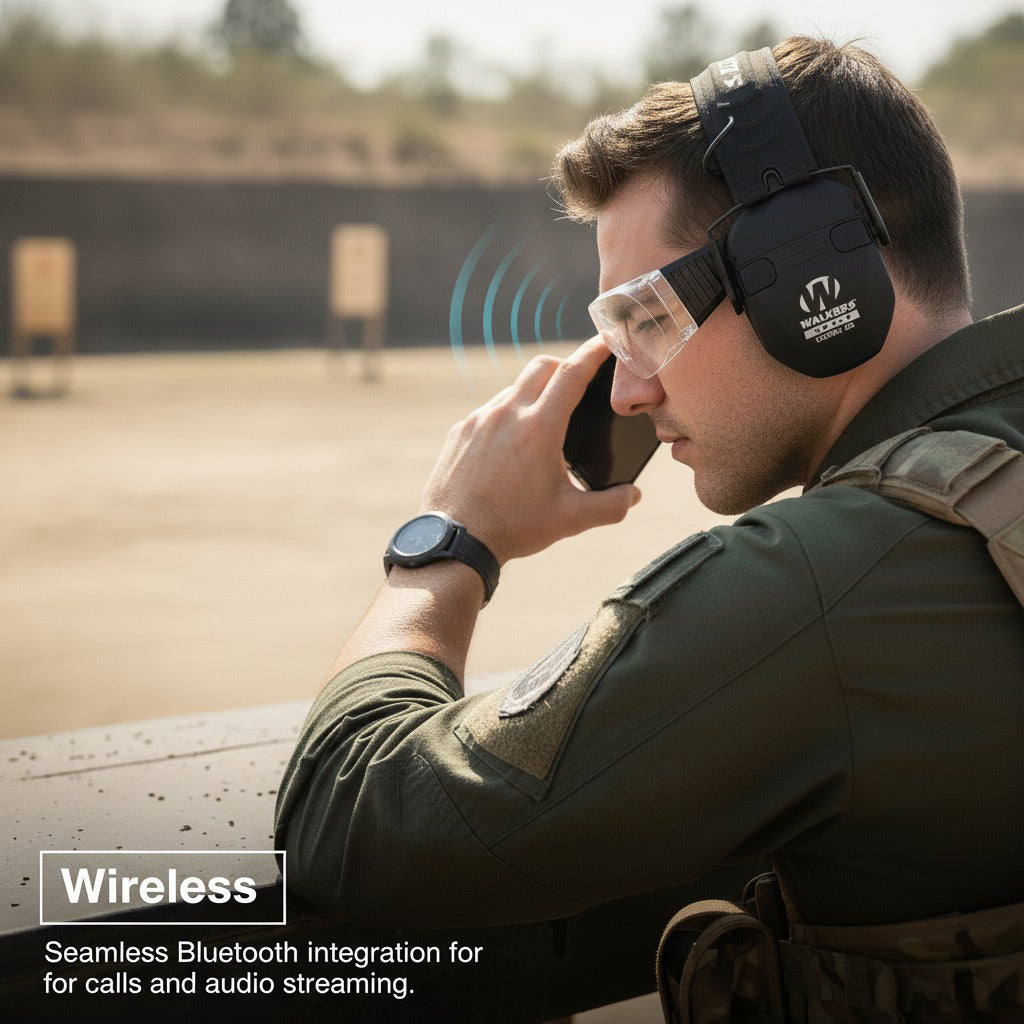 Walker's Razor Digital Ear Muffs (OD GRN Patriot) with Walkie Talkie Bundle
