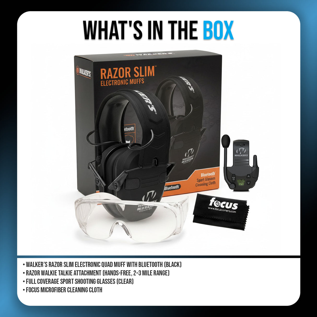 Walker's Razor Digital Ear Muffs (OD GRN Patriot) with Walkie Talkie Bundle