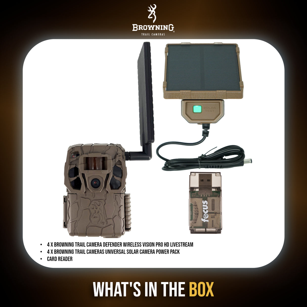 Browning Trail Camera Defender Wireless Vision Pro HD Livestream (4-Pack) Bundle