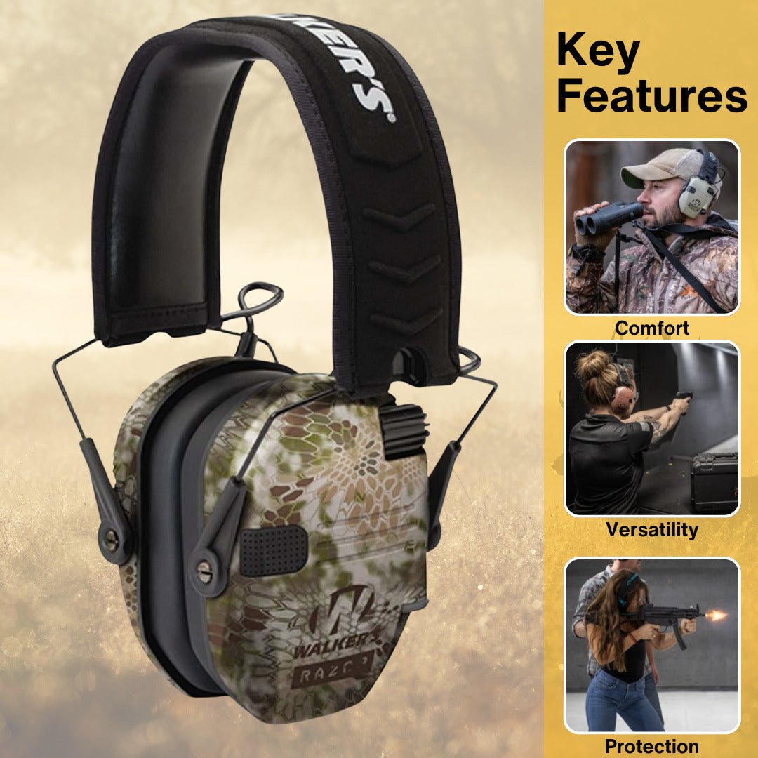 Walkers Razor Digital Ear Muffs (Kryptek Camo) Bundle