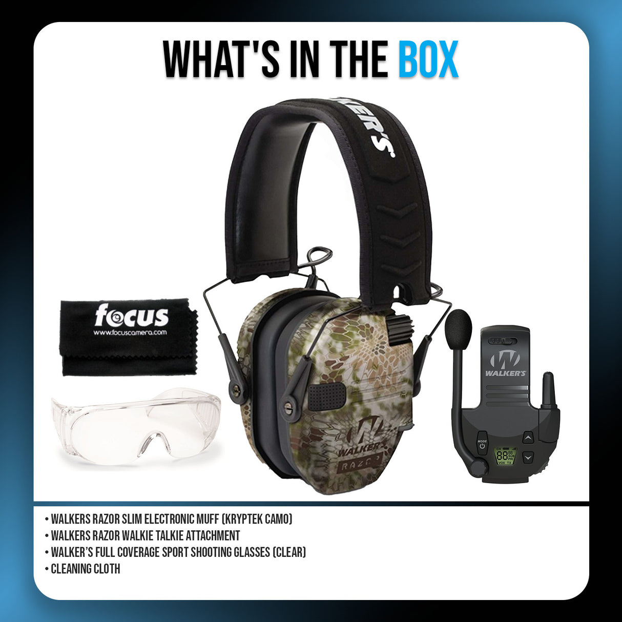 Walkers Razor Digital Ear Muffs (Kryptek Camo) Bundle