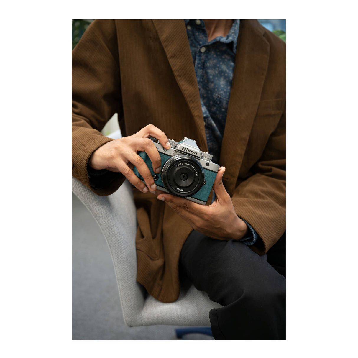 Nikon Zf Mirrorless Camera (Silver and Teal Blue)