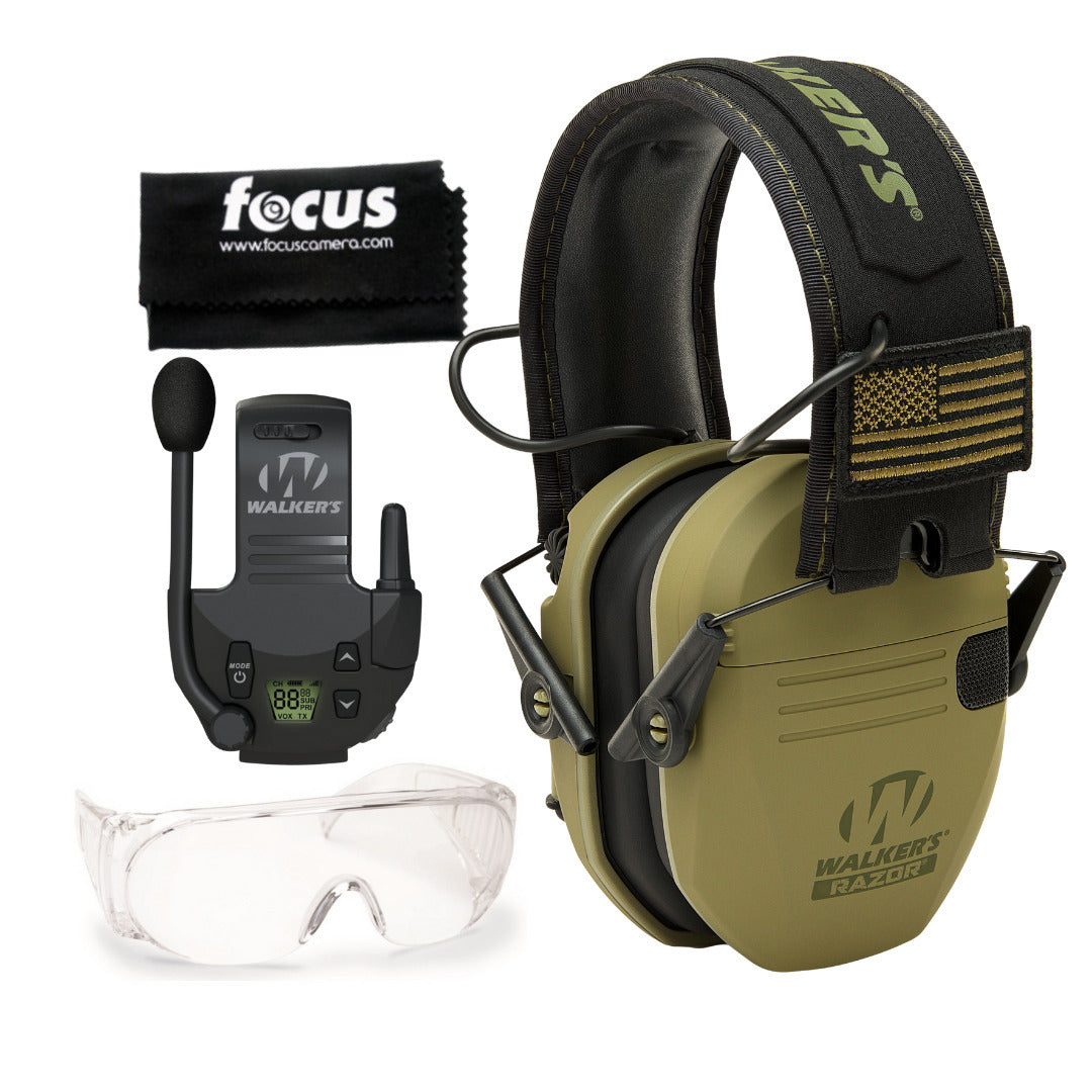 Walkers Razor Walkie Talkie Bundle with Ear Muff and Accessories