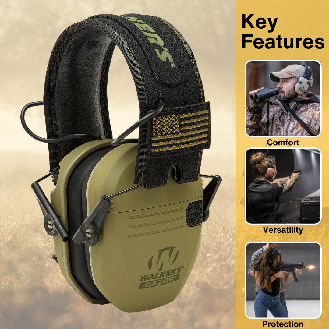 Walkers Razor Walkie Talkie Bundle with Ear Muff and Accessories