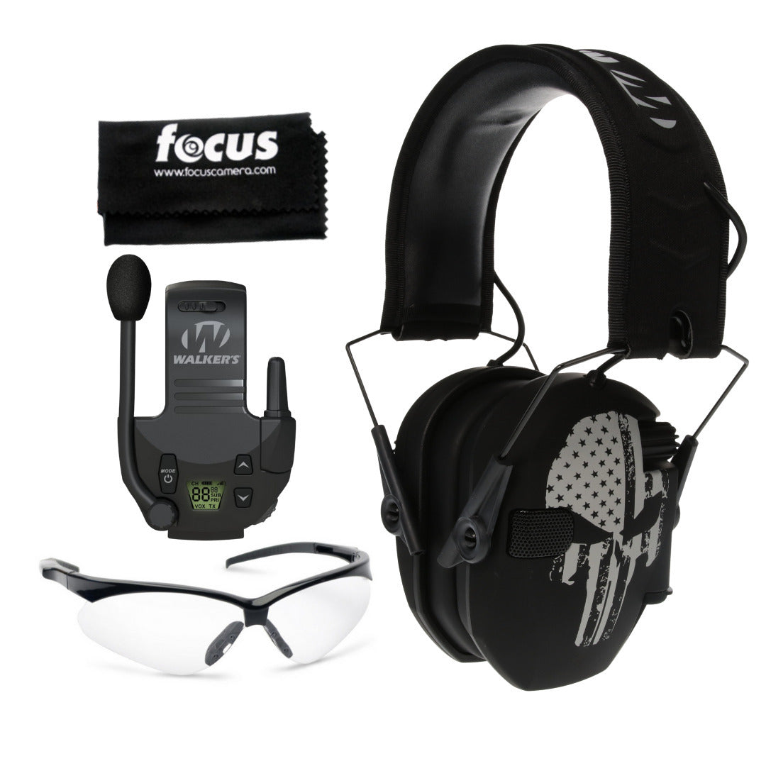 Walkers Razor Walkie Talkie Bundle with Ear Muffs and Accessories