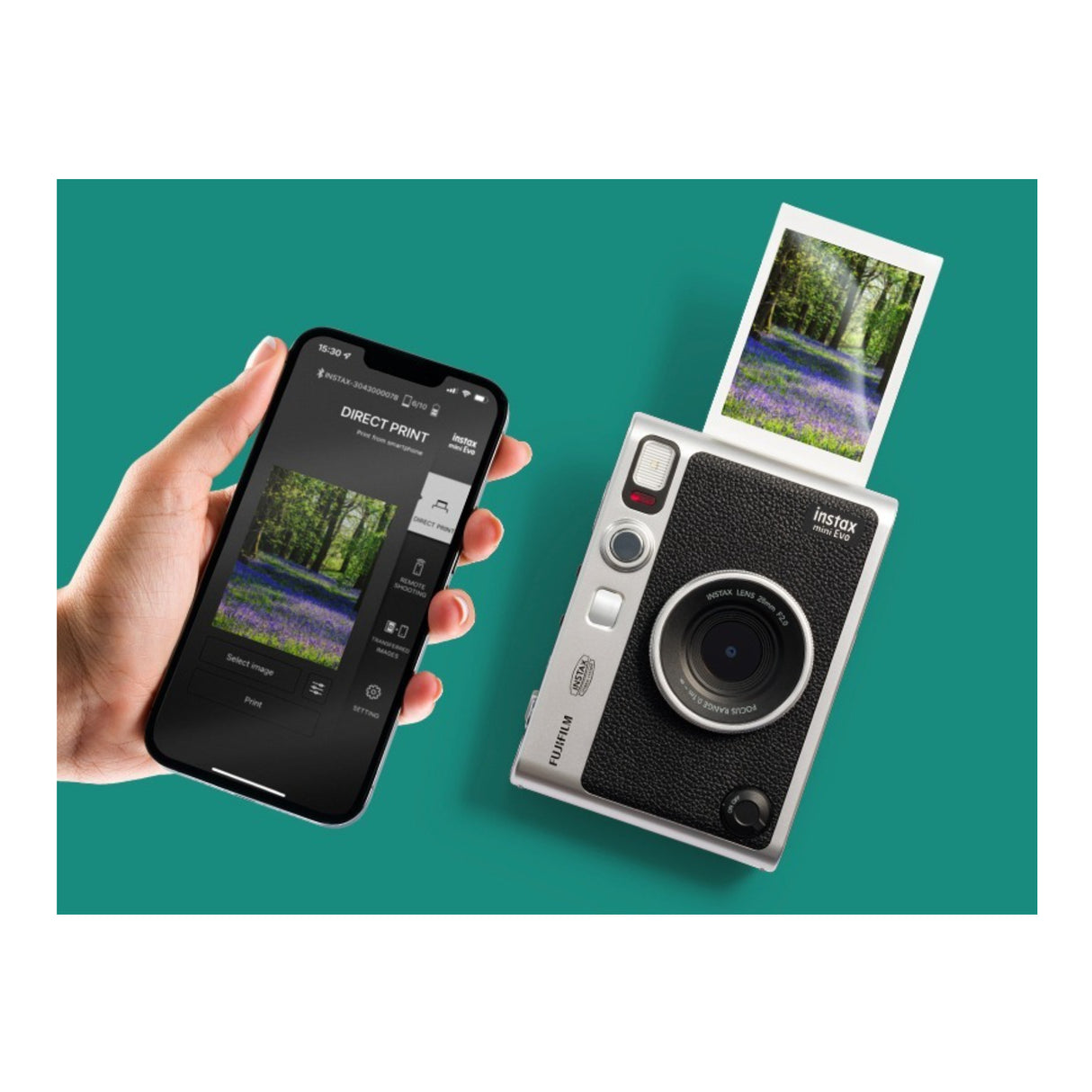 FUJIFILM INSTAX MINI EVO Hybrid Instant Camera with 100 Creative Options (Black)