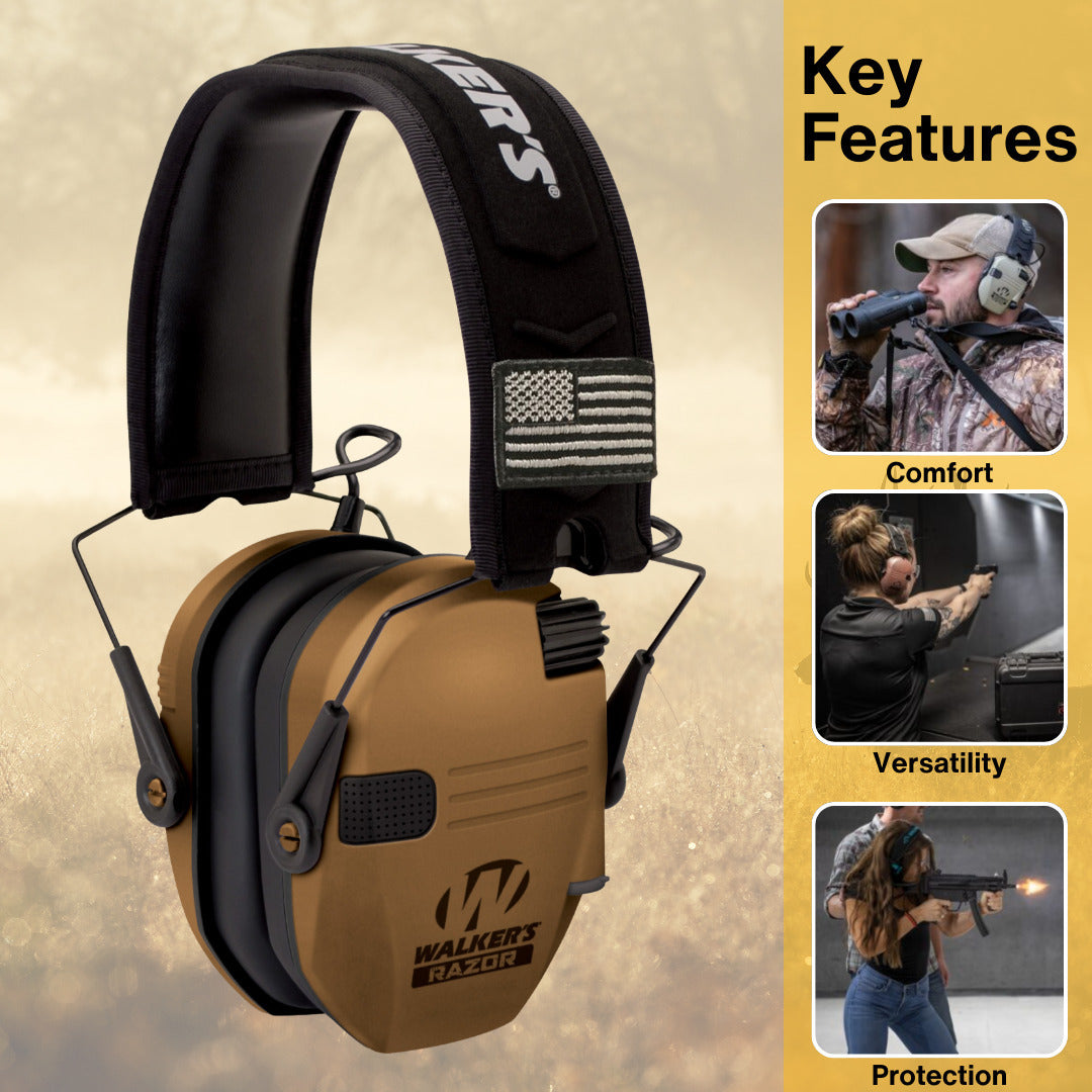 Walkers Razor Walkie Talkie Bundle with Ear Muffs and Accessories