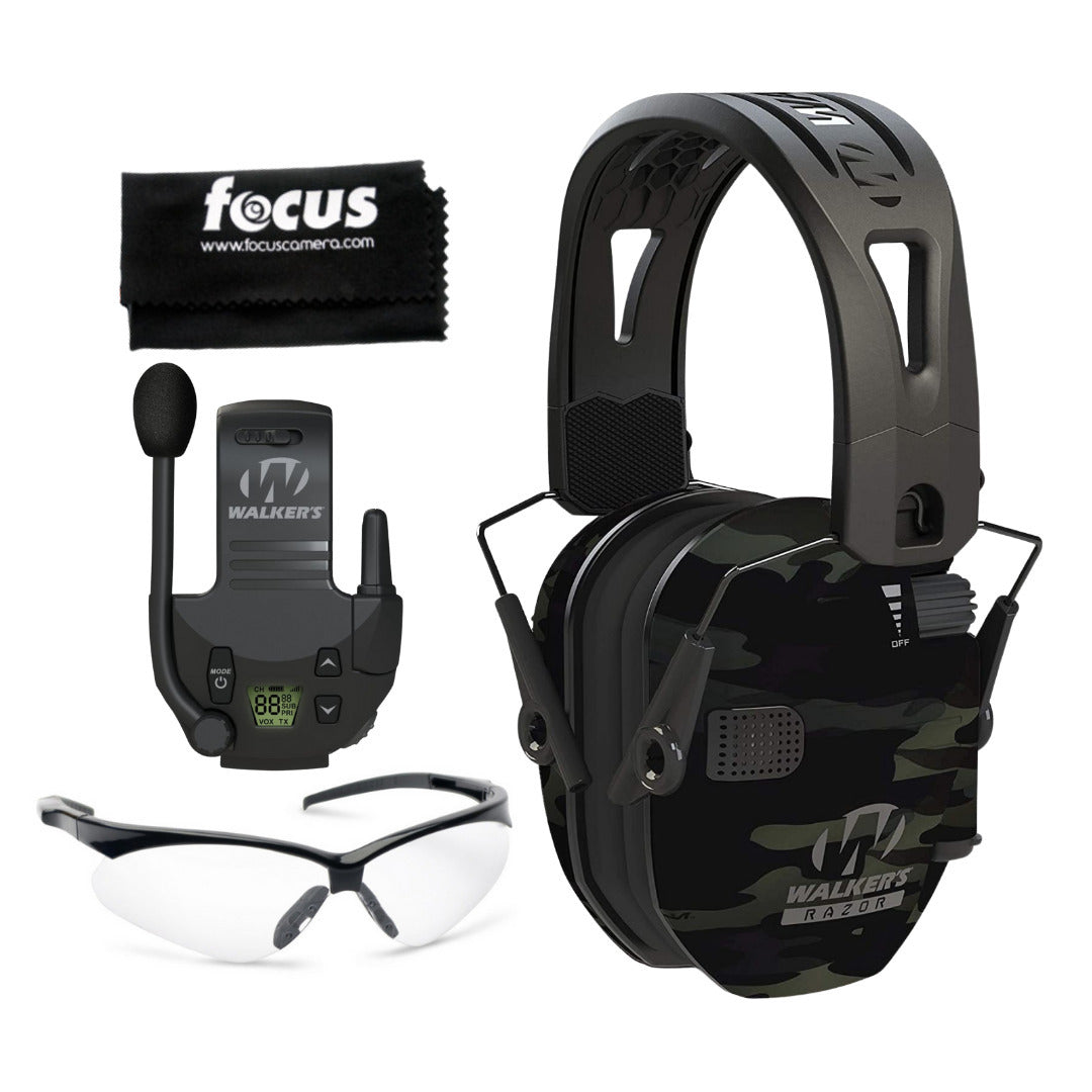 Walkers Razor Walkie Talkie with Razor Tacti-Grip with Rubber Headband Bundle