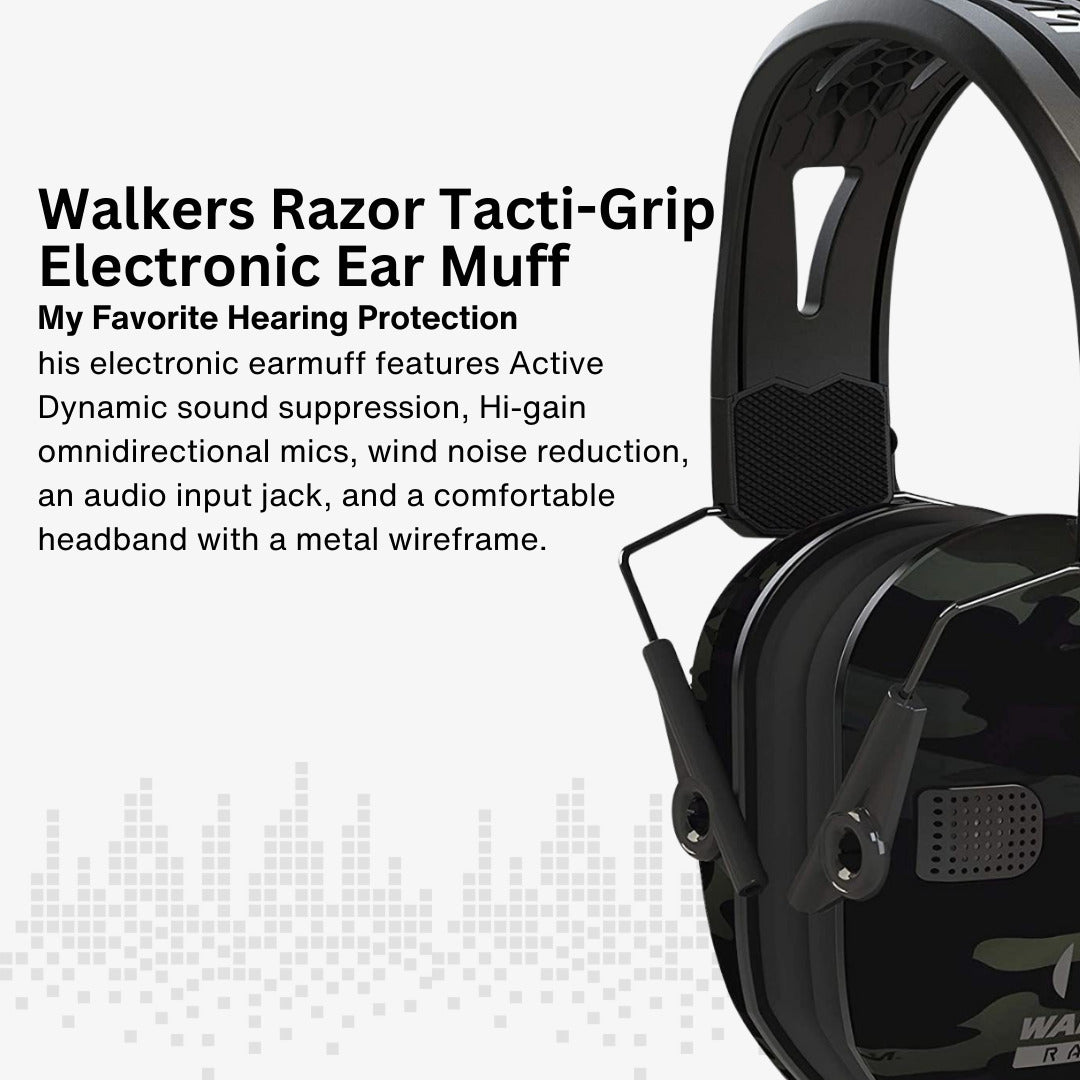 Walkers Razor Walkie Talkie with Razor Tacti-Grip with Rubber Headband Bundle
