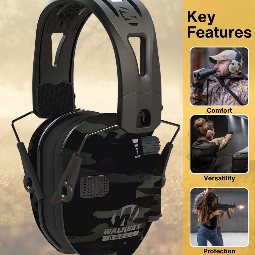 Walkers Razor Tacti-Grip Ear Muffs (Multicam Gray Camo) Bundle