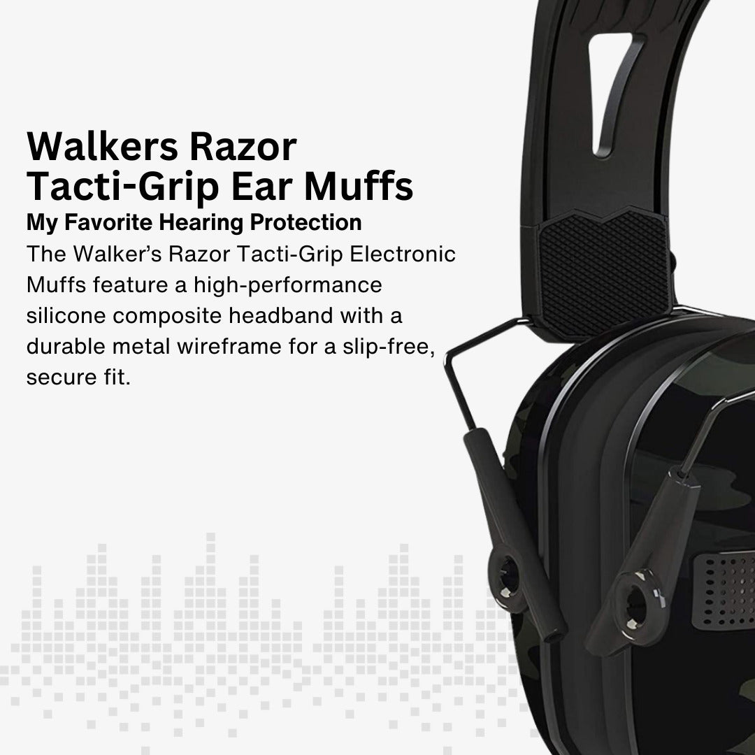 Walkers Razor Tacti-Grip Ear Muffs (Multicam Gray Camo) Bundle