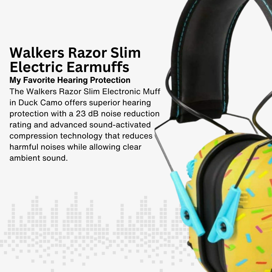 Walker's Razor Slim Electronic Muff (Gold, 2-Pack) Bundle with Accessories