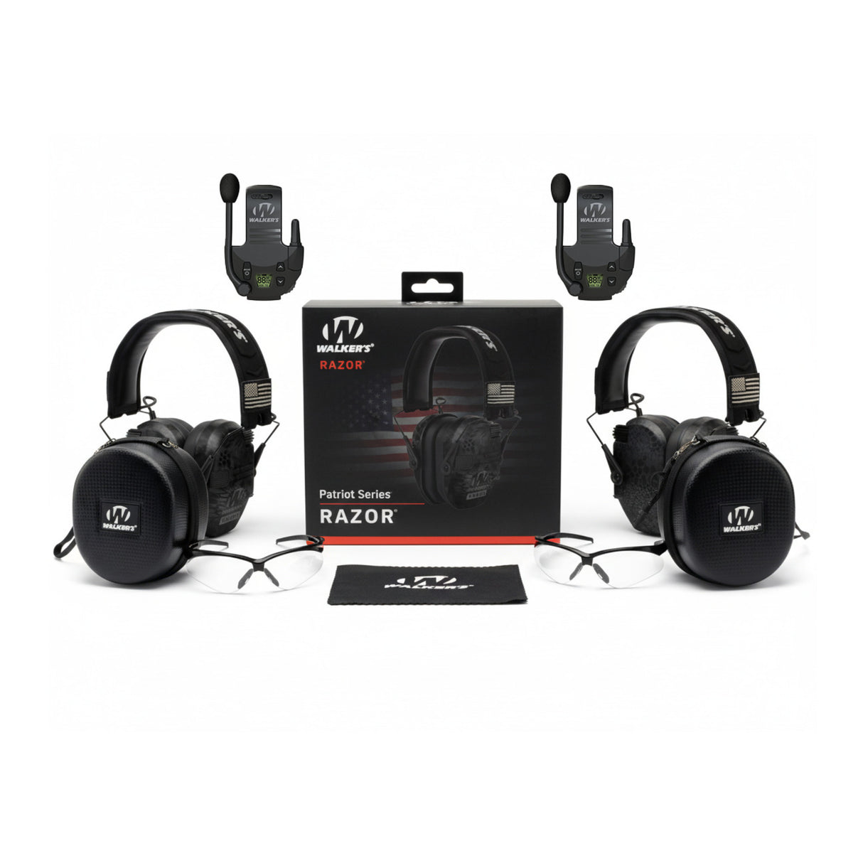 Walkers Razor Patriot Electronic Ear Muff (Kryptek Camo 2-Pack) Bundle