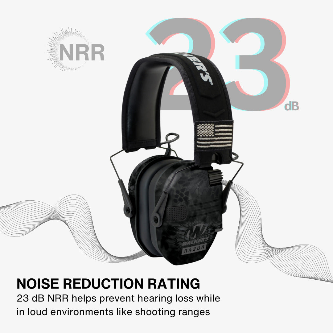 Walkers Razor Patriot Electronic Ear Muff (Kryptek Camo 2-Pack) Bundle