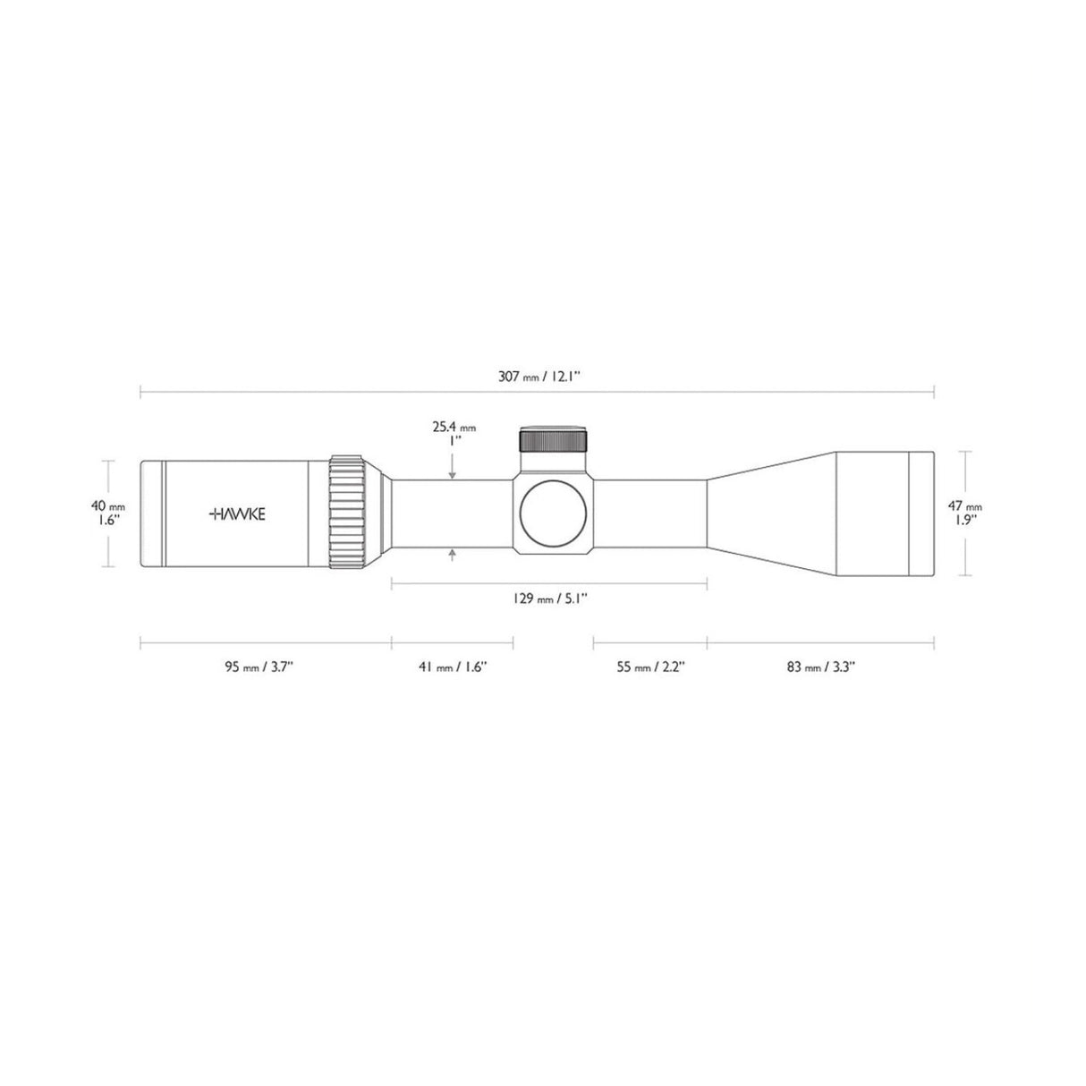 Hawke Vantage IR 3-9x40 Riflescope (Straight-Wall Marksman Illuminated Reticle)