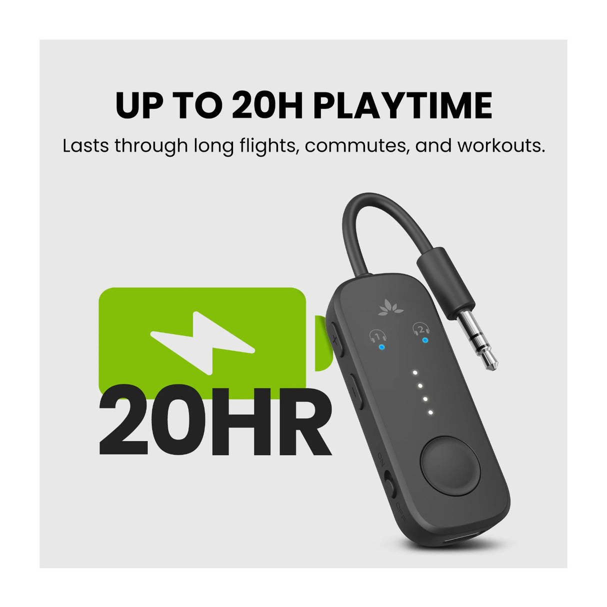 Avantree Relay Premium Bluetooth 5.3 Transmitter with aptX Adaptive (Black)