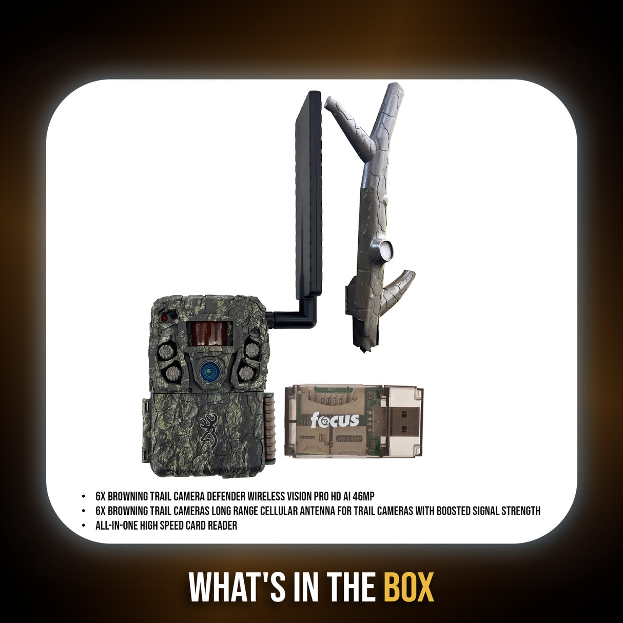 Browning Trail Camera - Defender Wireless Vision Pro HD AI 46MP Bundle
