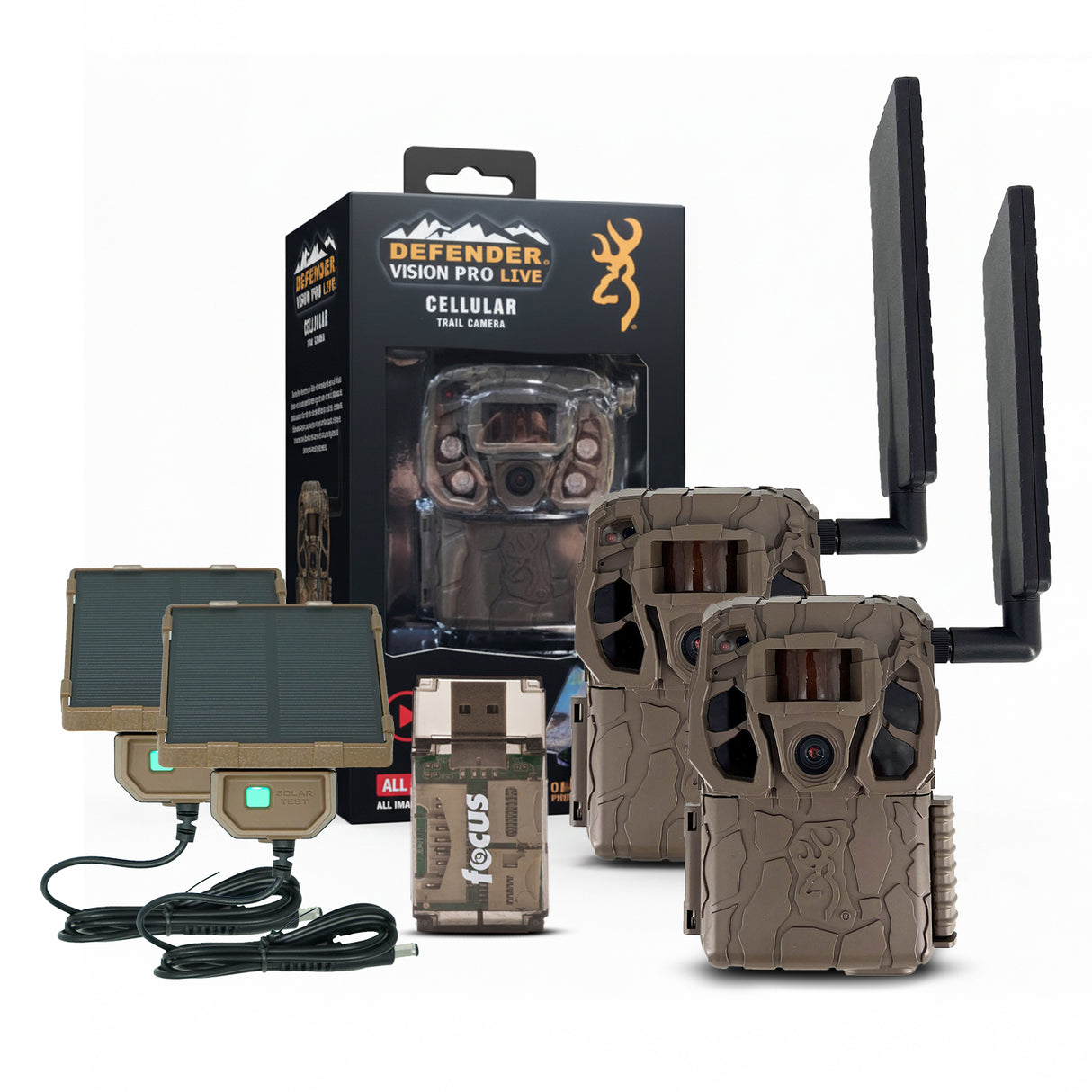 Browning Defender Wireless Vision Pro HD Livestream Trail Camera (2-Pack) Bundle