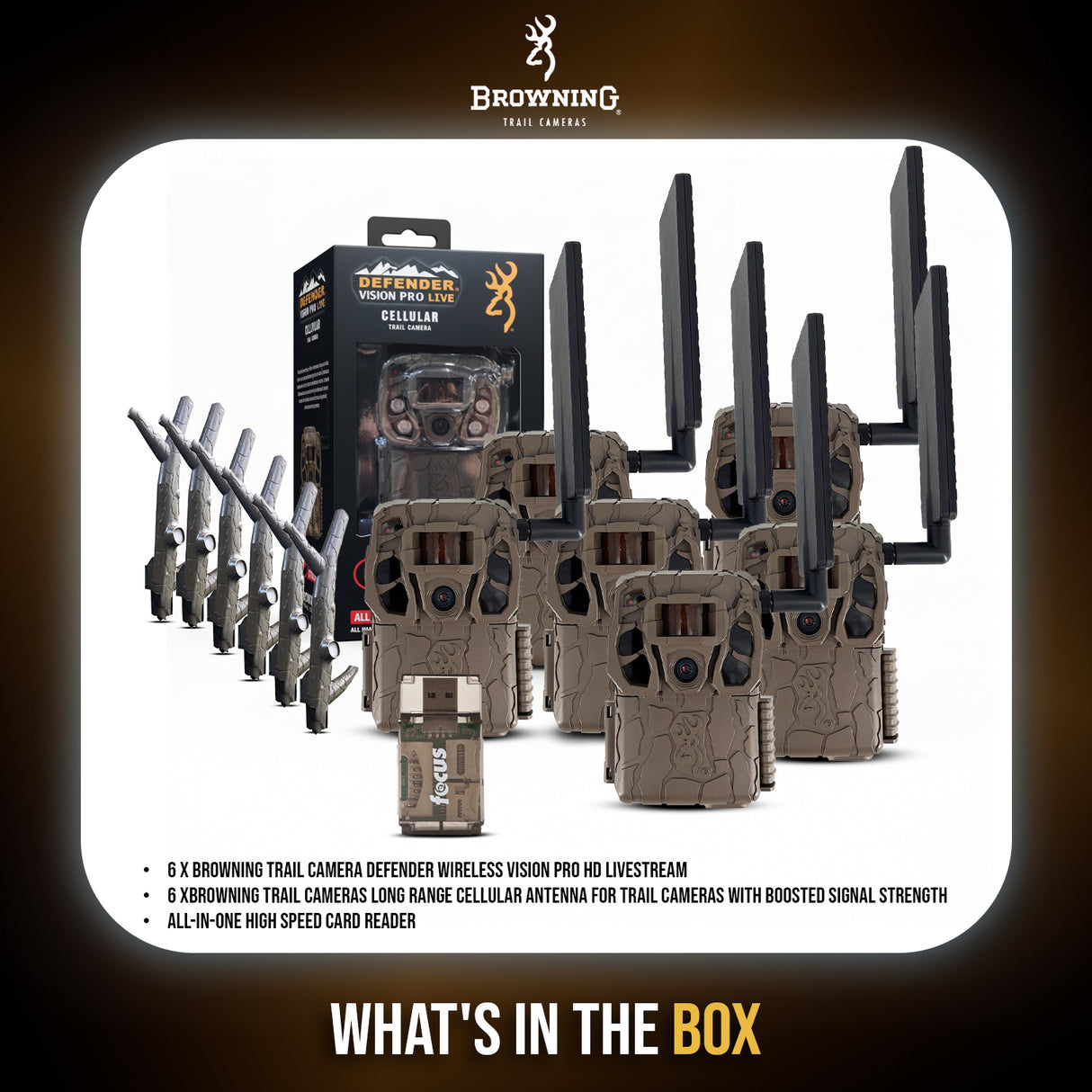 Browning Trail Camera Defender Wireless Vision Pro HD Livestream Bundle