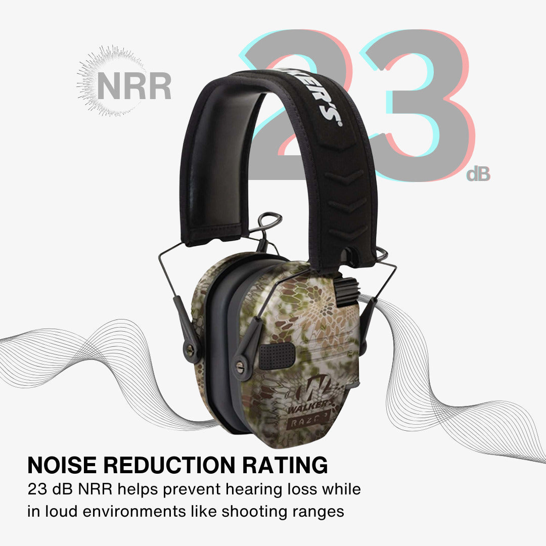 Walker's Razor Walkie Talkie Bundle with Ear Muff (Kryptek Camo) and Accessories