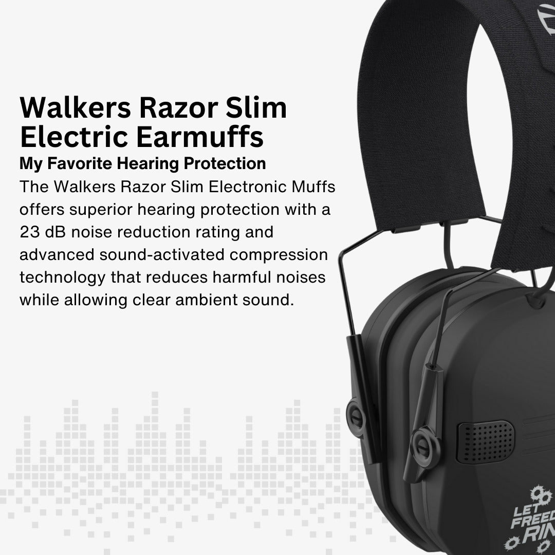 Walker's Razor Walkie Talkie with Ear Muff (Let Freedom Ring) and Accessories