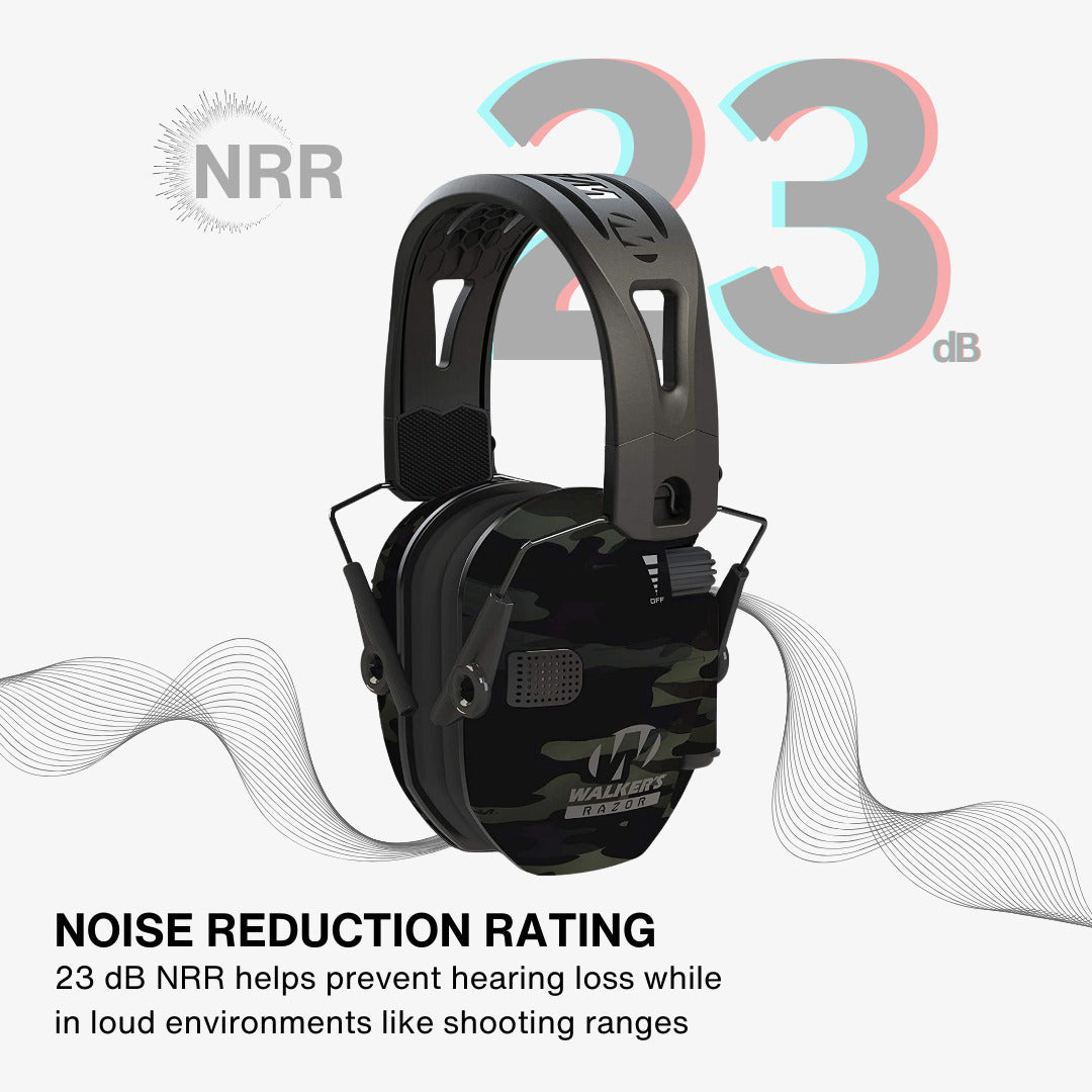 Walker's Razor Slim Electronic Muff (Multicam Gray Camo, 2-Pack) Bundle