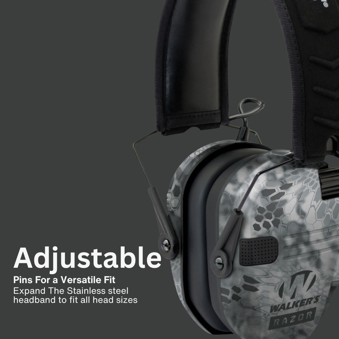 Walkers Razor Walkie Talkie Bundle with Ear Muff (Raid Kryptek) and Accessories