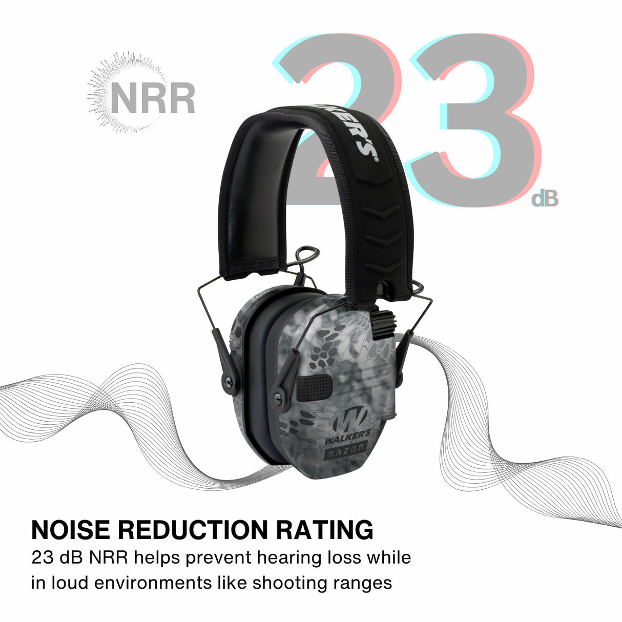 Walkers Razor Walkie Talkie Bundle with Ear Muff (Raid Kryptek) and Accessories