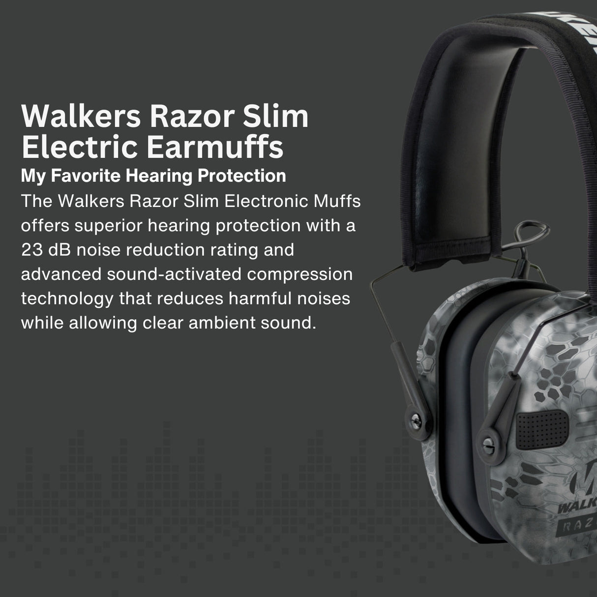 Walkers Razor Walkie Talkie Bundle with Ear Muff (Raid Kryptek) and Accessories