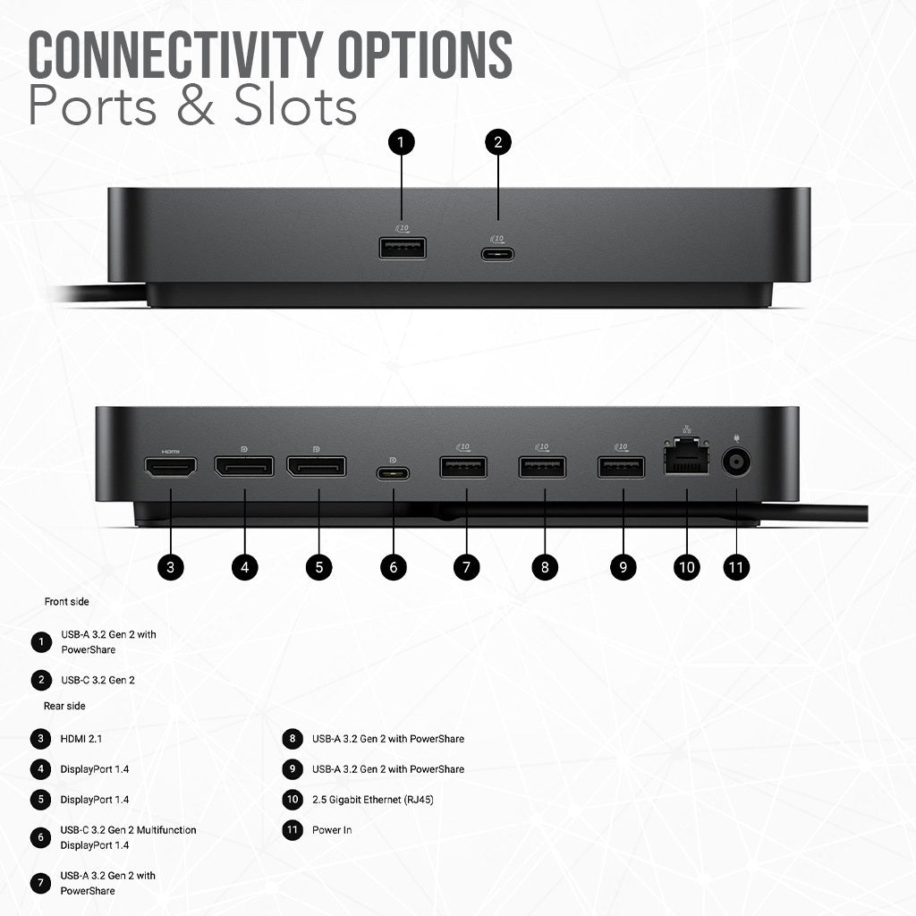 Dell WD25 Pro Dock - Universal 100W USB-C Docking Station Bundle