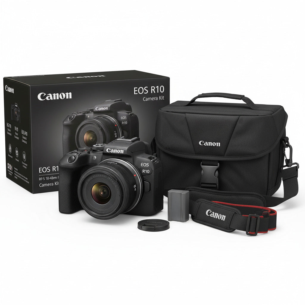 Canon EOS R10 Mirrorless Camera with RF-S 18-45mm Lens Kit and DSLR Bag Bundle