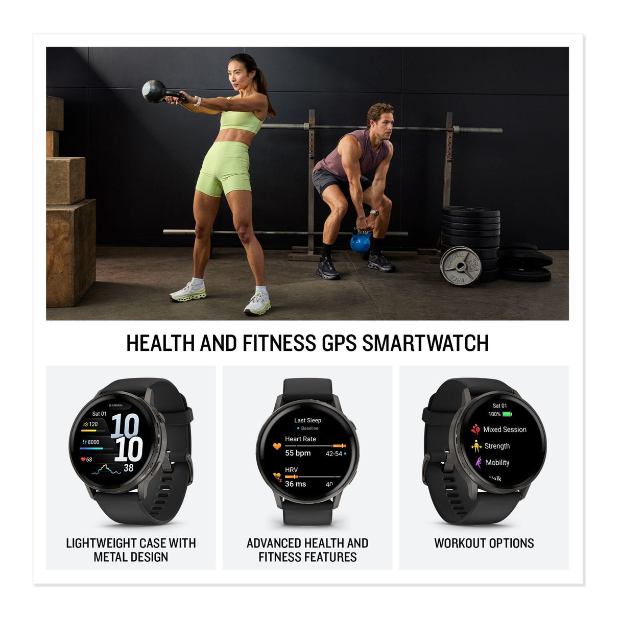 Garmin Venu 4 Smartwatch (Slate/Black)