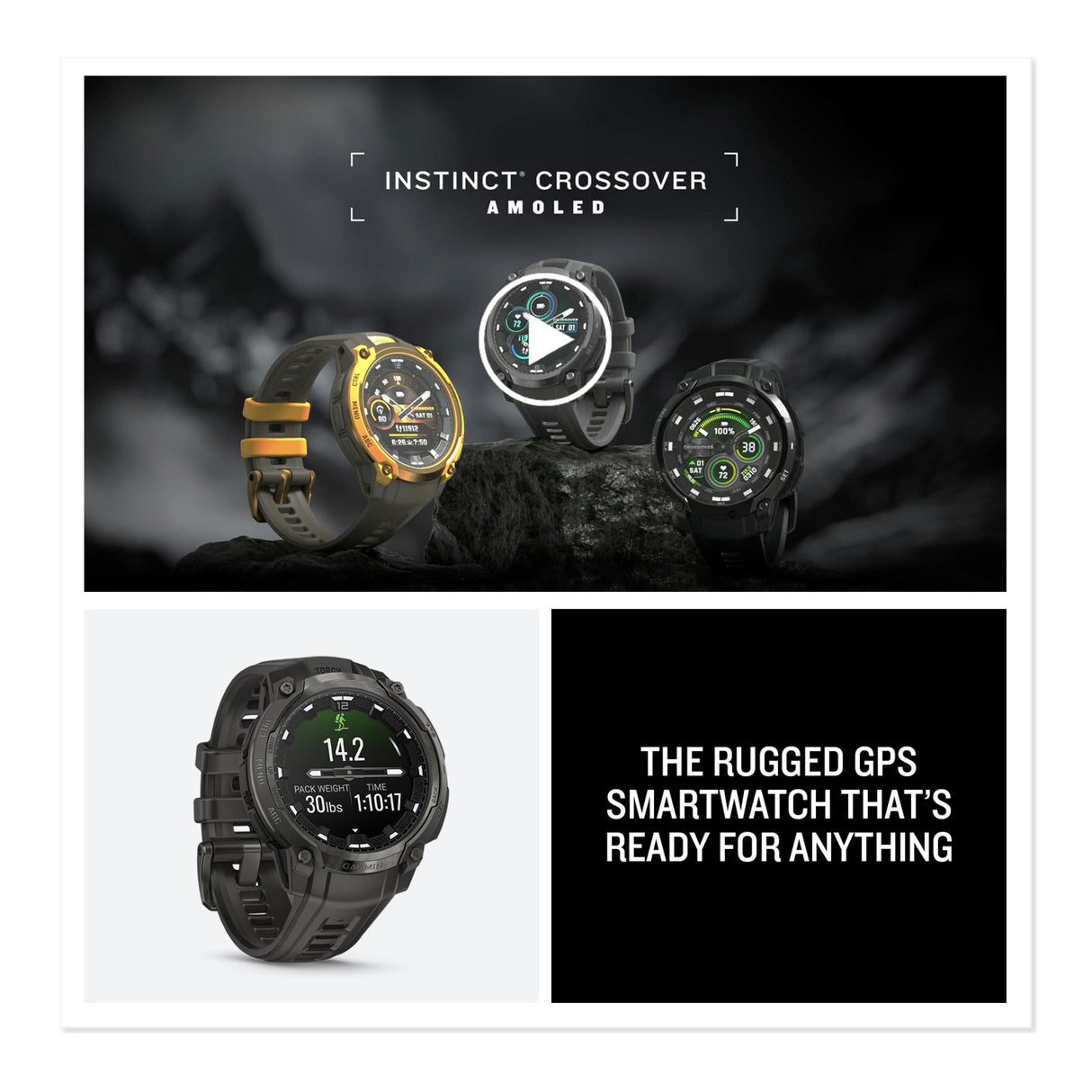 Garmin Instinct Crossover AMOLED GPS Smartwatch (Bronze/Sunburst)