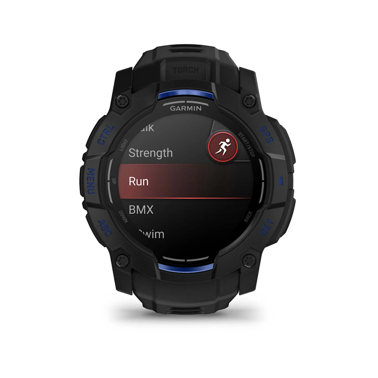 Garmin Instinct 3 AMOLED GPS Smartwatch (Black/Black with Bolt Blue)