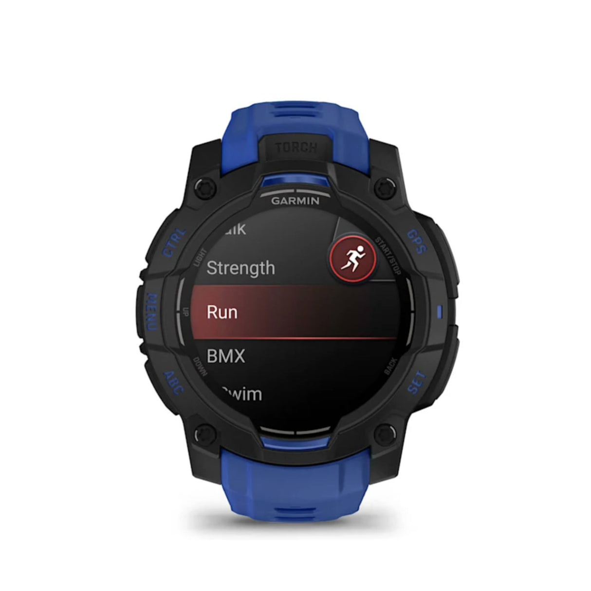 Garmin Instinct 3 AMOLED GPS Smartwatch (Black/Bolt Blue)