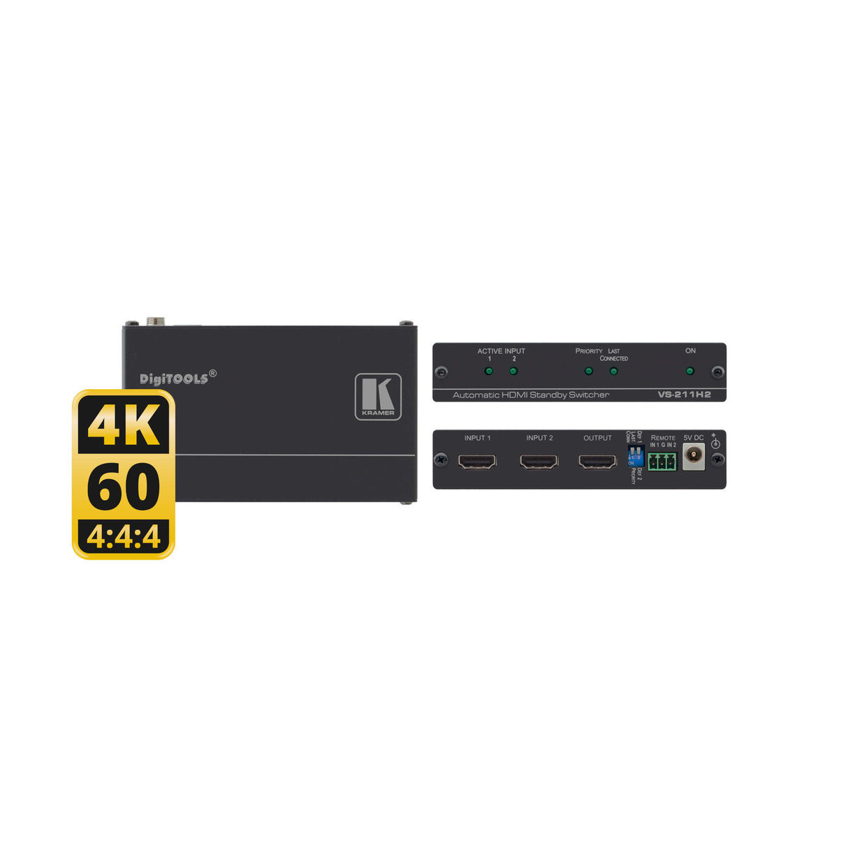 Kramer VS-211H2 2x1 4K HDR HDCP 2.2 HDMI Auto Switcher