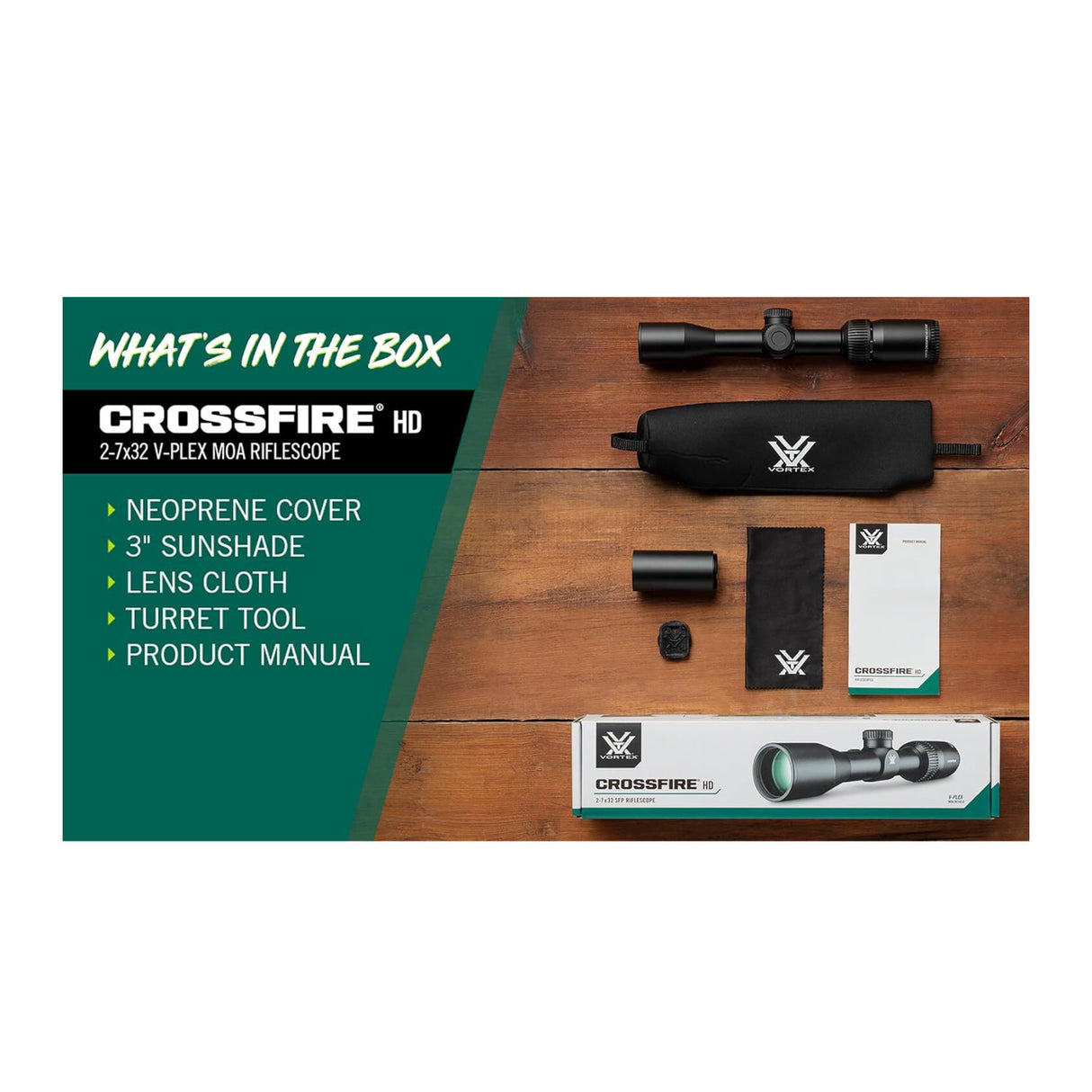 Vortex Optics Crossfire HD 2-7x32 SFP V-Plex MOA Reticle with HD Optical System