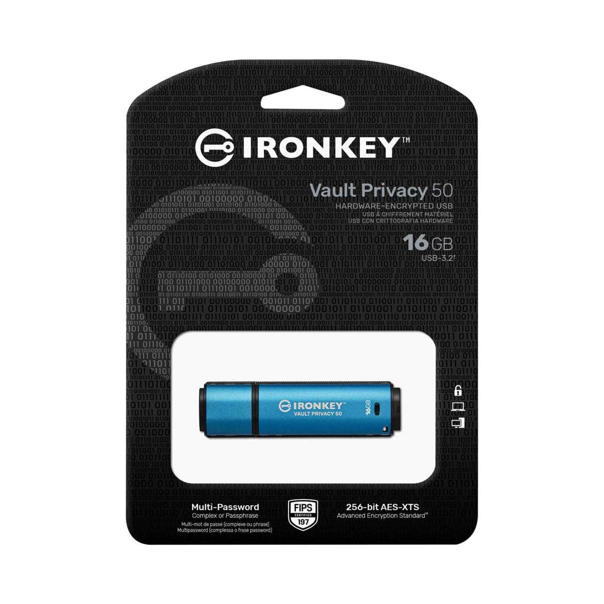 Kingston 16GB IronKey Vault Privacy 80 XTS-AES 256-bit Encrypted External SSD