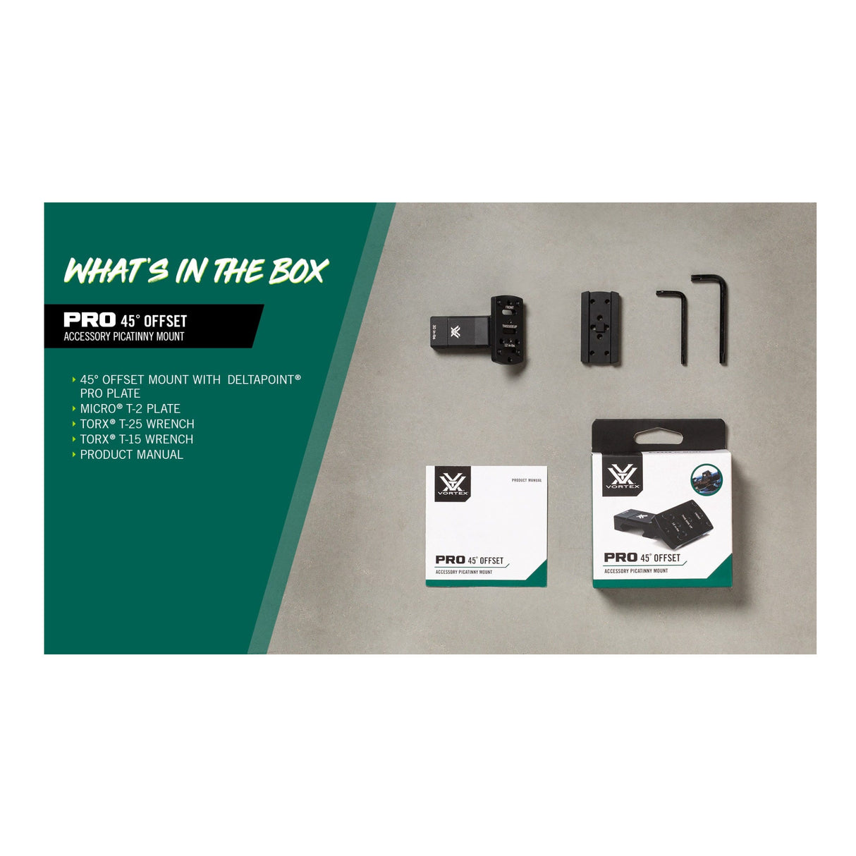 Vortex Pro 45 Degrees Offset Accessory Picatinny Mount