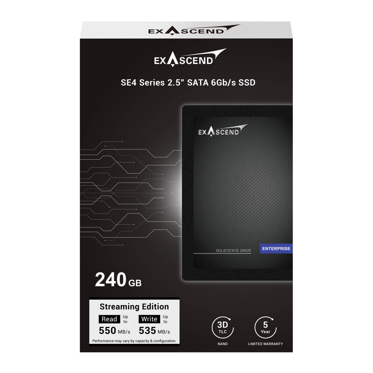 Atomos 240GB SE4 2.5 Inch SSD with 555MB/s Read 530MB/s Write 3D TLC Flash