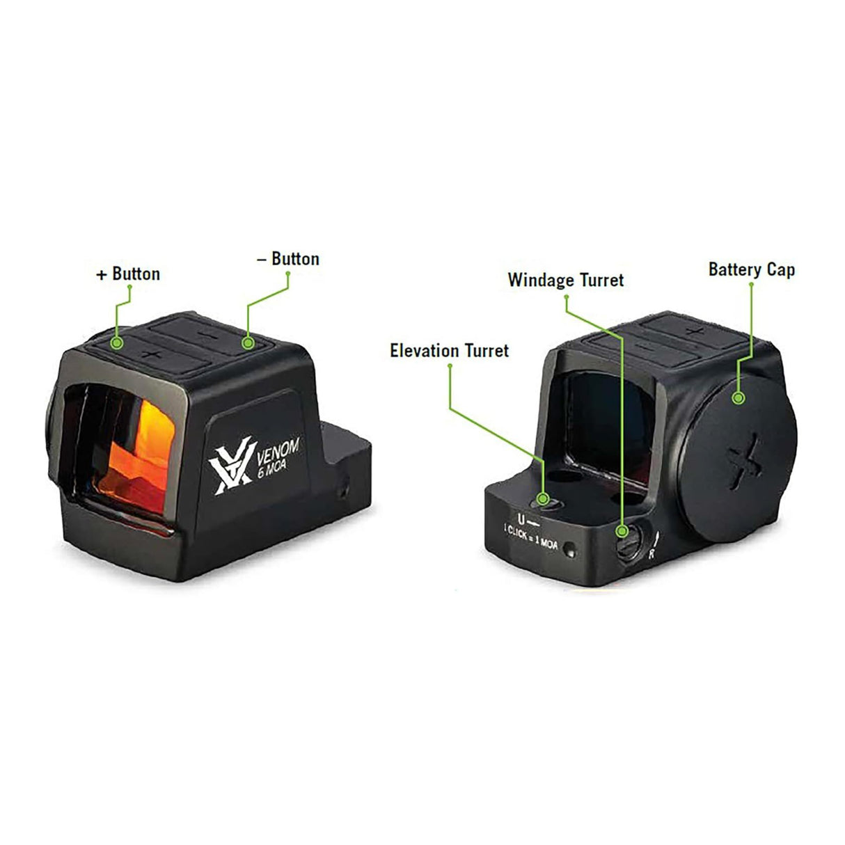 Vortex Optics Venom Enclosed Micro Red Dot 3 MOA - 6061 Aluminum Housing