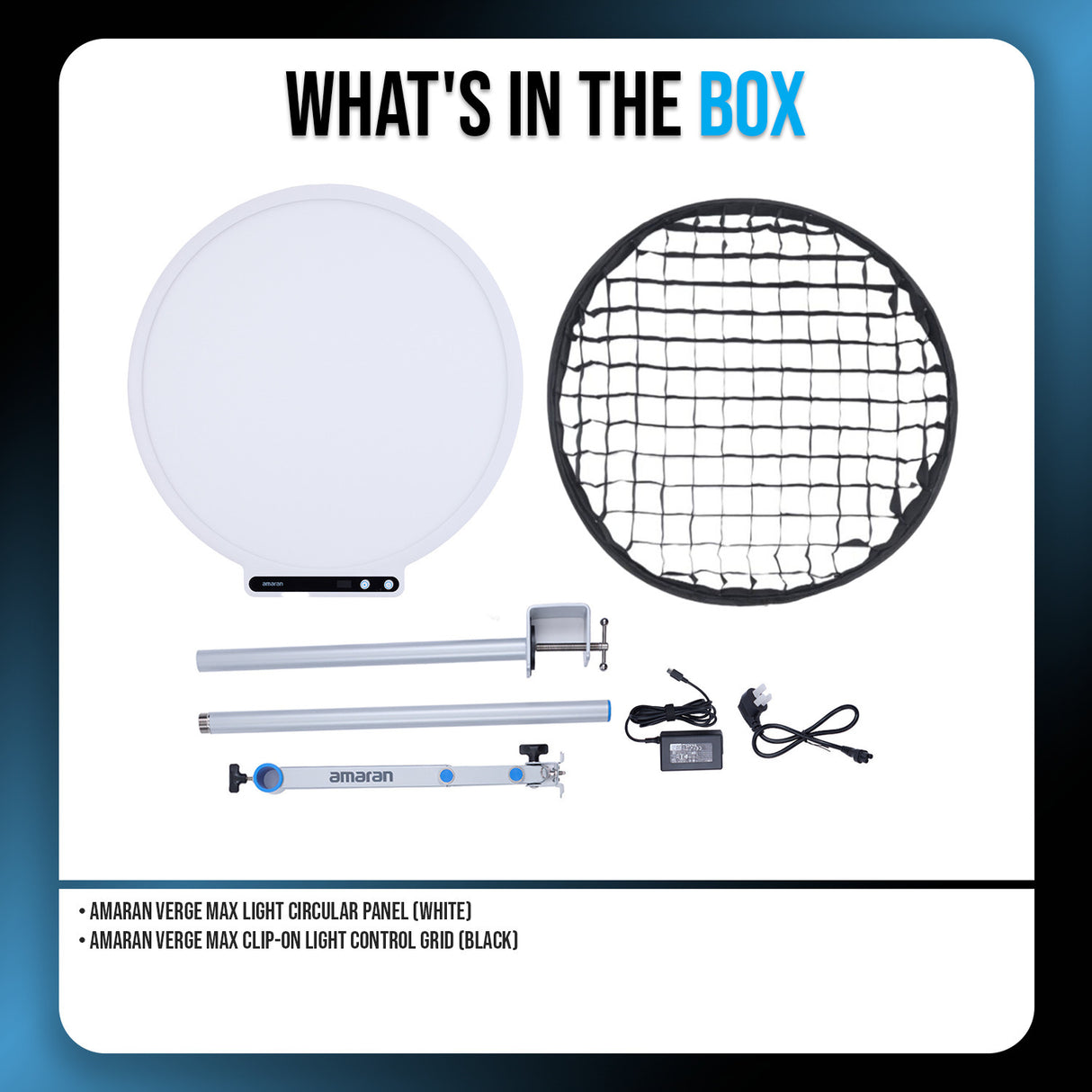 Amaran Verge Max App Controlled LED Video Light Panel Bundle with Soft grid