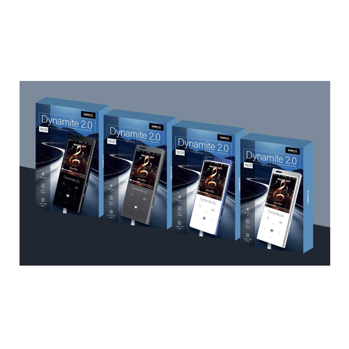 Samvix Dynamite 2.0 16GB Kosher MP3 Player (Blue-White)