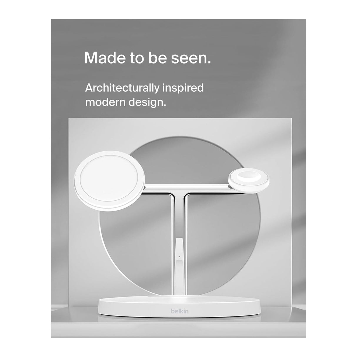 Belkin MagSafe 3-in-1 Wireless Charging Stand for iPhone 16/15/14/13/12 (White)