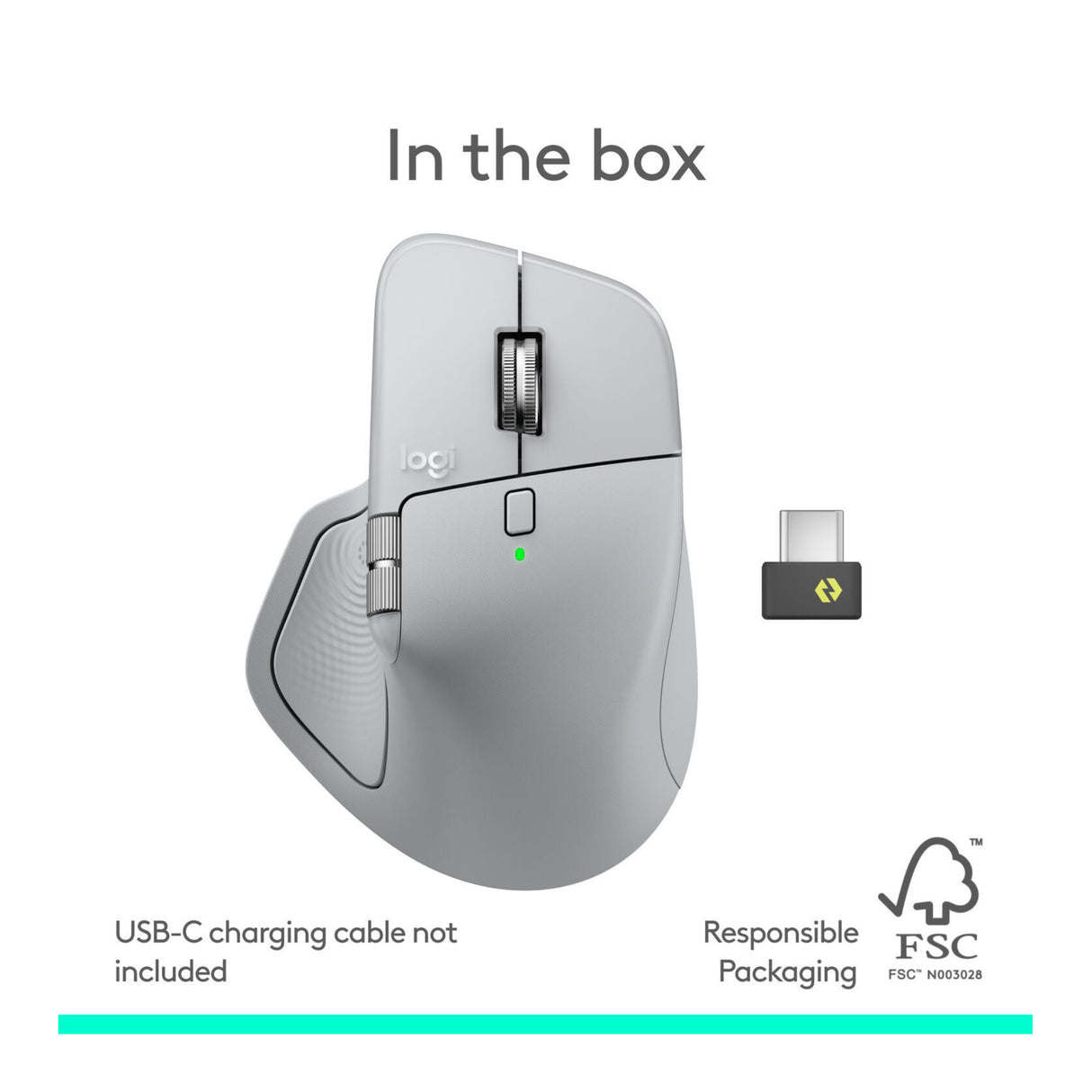 Logitech MX Master 4 Wireless Mouse - 8000 DPI Sensor, Multi-Device (Pale Gray)