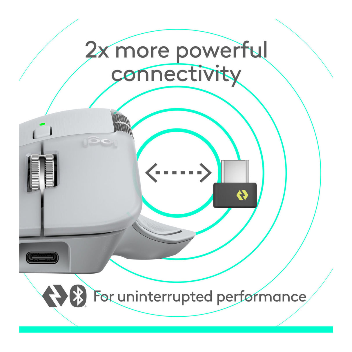 Logitech MX Master 4 Wireless Mouse - 8000 DPI Sensor, Multi-Device (Pale Gray)