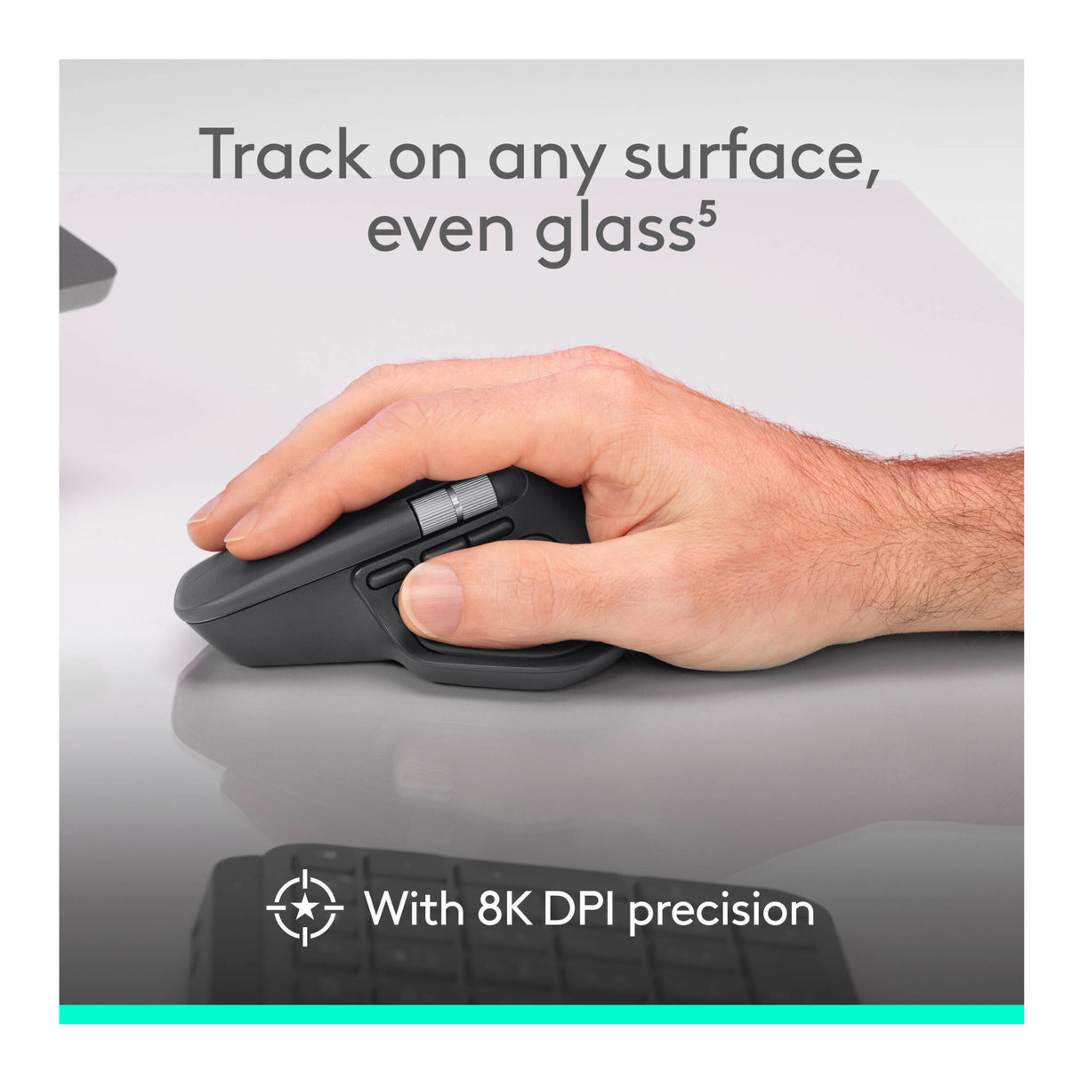 Logitech MX Master 4 Wireless Mouse - 8000 DPI Sensor, Multi-Device (Pale Gray)