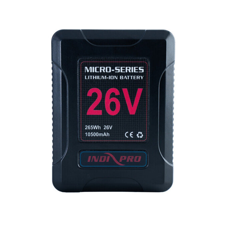 IndiPRO Tools Micro-Series 26V 265Wh Battery and Quad Charger Kit (V-Mount)
