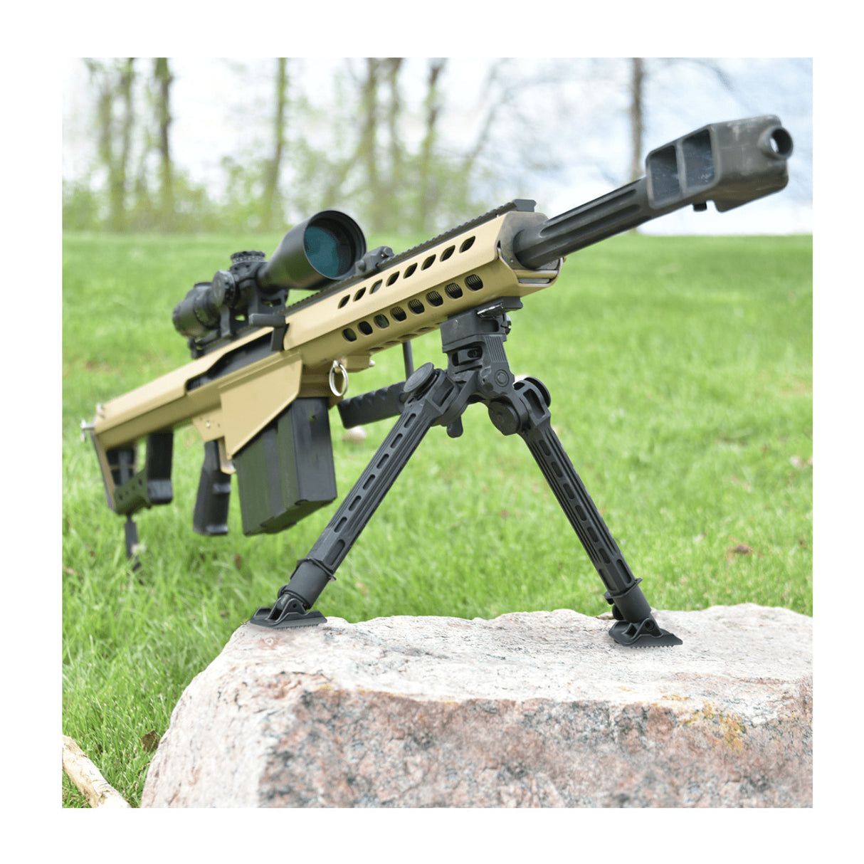 UTG Big Bore Full Stability Bipod 9 to 14-Inch Center Height, Picatinny (Black)